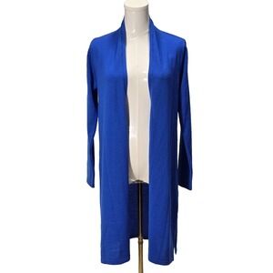 Kettlewell Cardigan Size Small Long Open Front Womens Long Sleeve Blue Wool